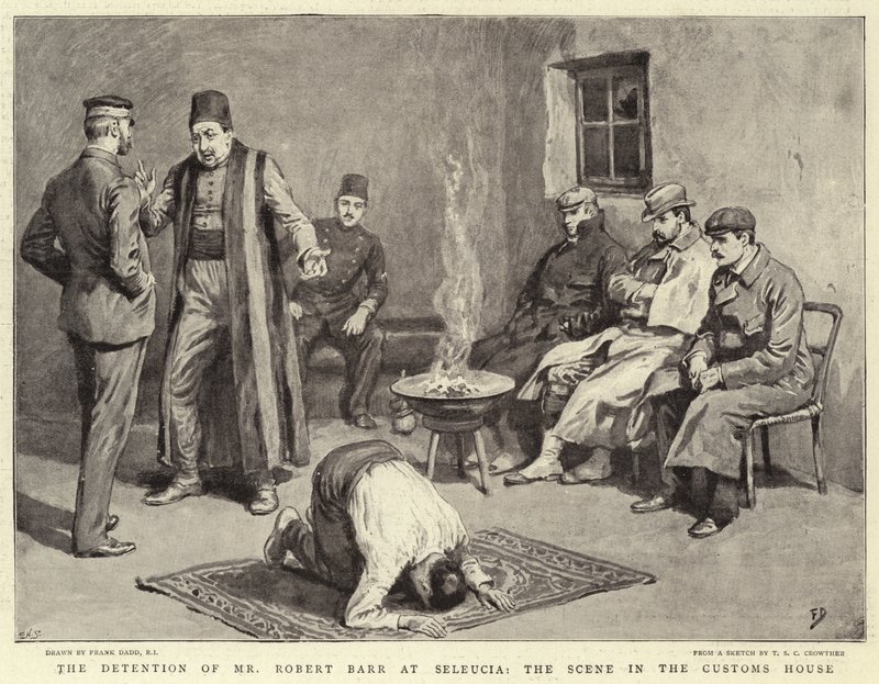 Zatrzymanie Roberta Barra w Seleucji, scena w izbie celnej autorstwa Frank Dadd