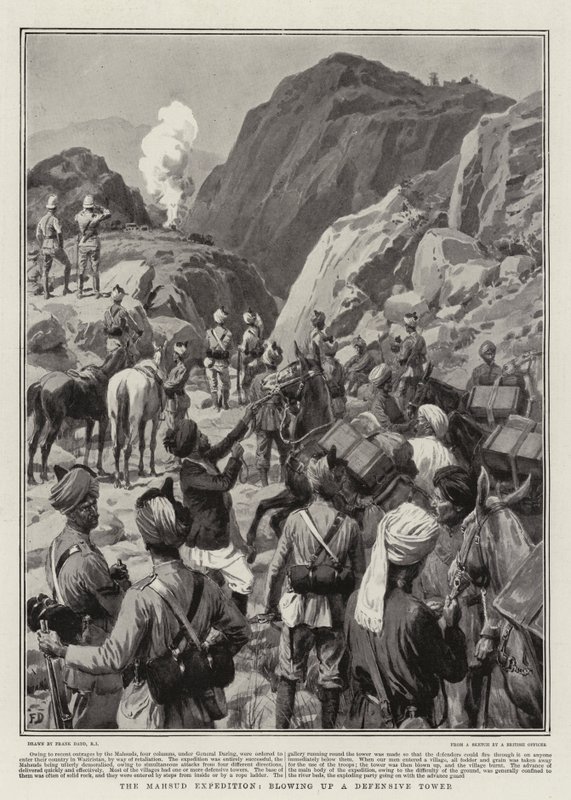 Ekspedycja Mahsuda, wysadzenie wieży obronnej autorstwa Frank Dadd