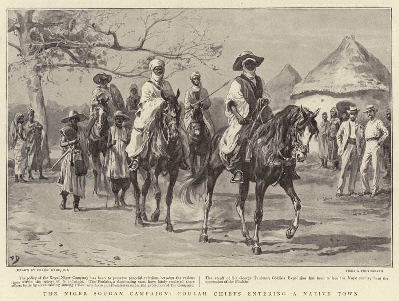 Kampania Niger Soudan, Foulah Chiefs wkraczający do rodzimego miasta autorstwa Frank Dadd