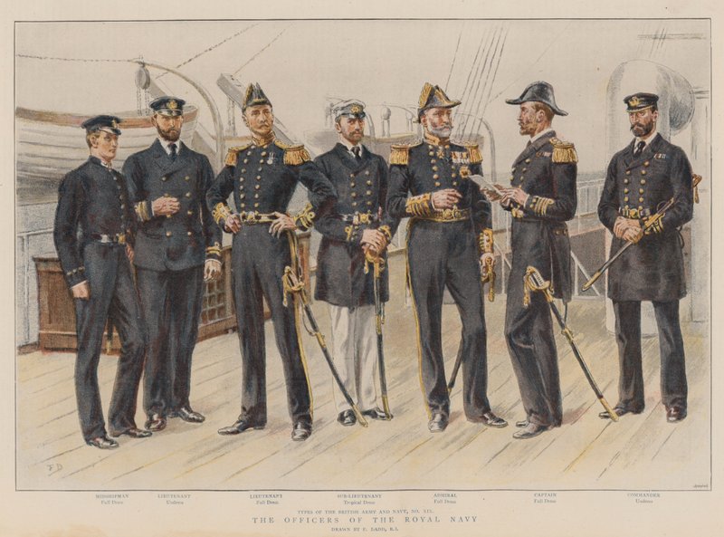 Oficerowie Królewskiej Marynarki Wojennej (chromolitho) autorstwa Frank Dadd