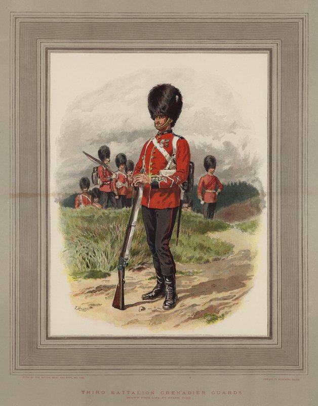 Gwardia Grenadierów Trzeciego Batalionu (chromolitho) autorstwa Frank Dadd