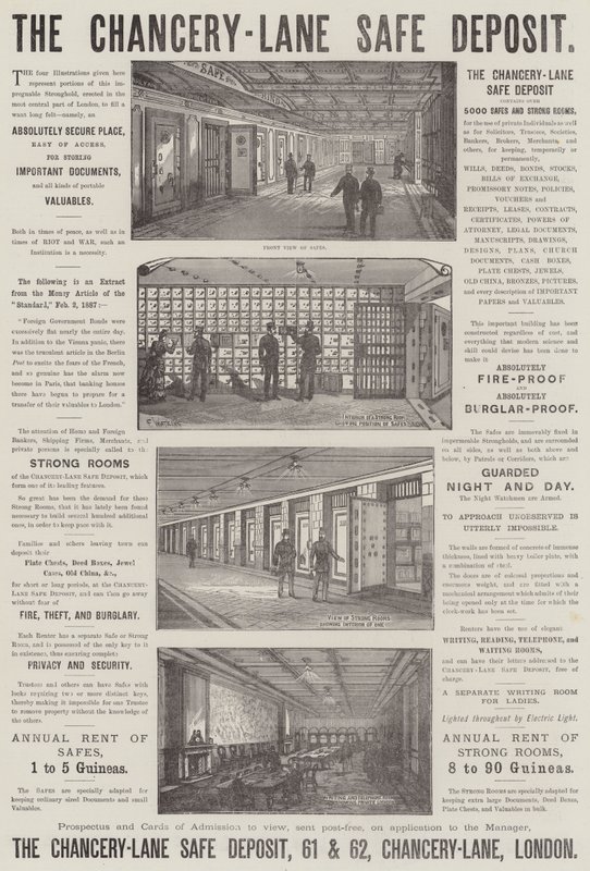 Reklama, sejf Chancery-Lane autorstwa Frank Watkins