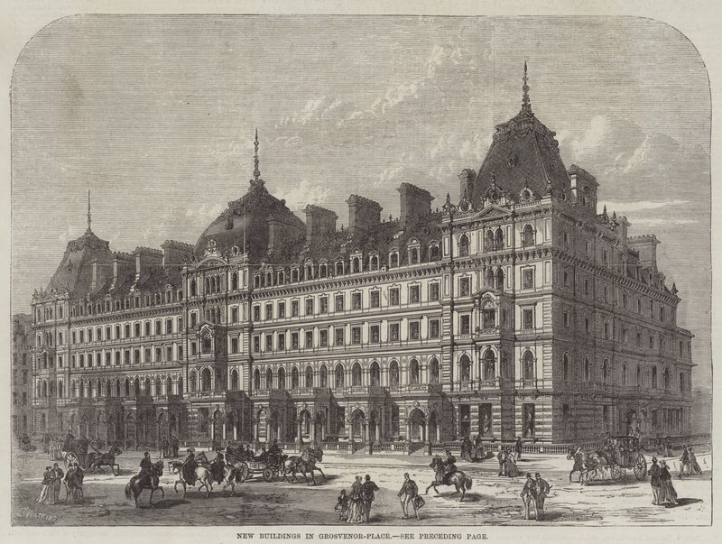 Nowe budynki w Grosvenor-Place autorstwa Frank Watkins