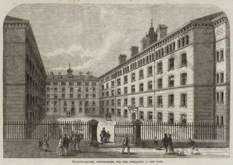 Peabody-Square, Westminster, dla mieszkań ubogich autorstwa Frank Watkins