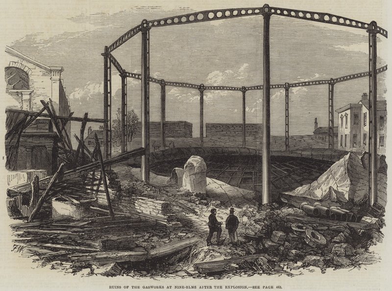 Ruiny gazowni w Nine-Elms po wybuchu autorstwa Frank Watkins
