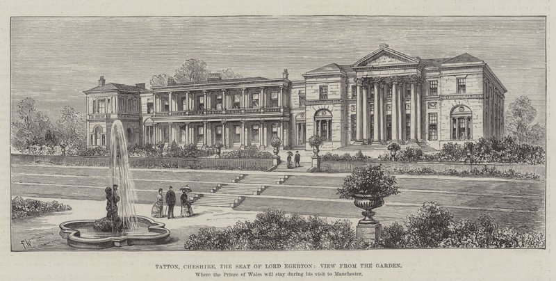 Tatton, Cheshire, siedziba Lorda Egertona, widok z ogrodu autorstwa Frank Watkins