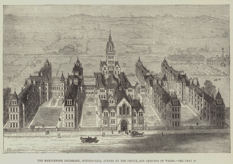 Szpital Marylebone w Notting-Hill, otwarty przez księcia i księżną Walii autorstwa Frank Watkins