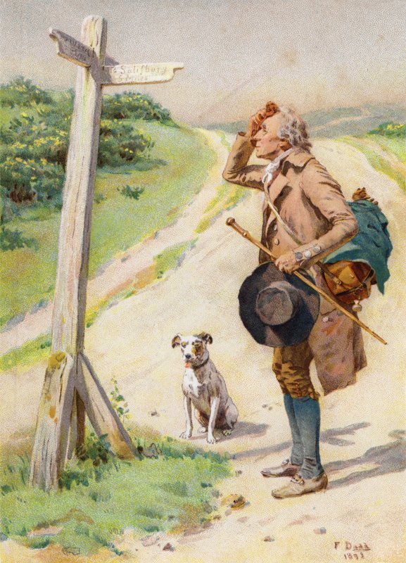 „Pięć mil od Wszędzie” (kolor lito) autorstwa Frank (after) Dadd