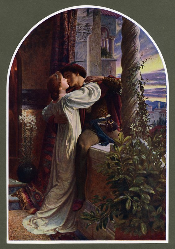 Romeo i Julia (kolor lito) autorstwa Frank (after) Dicksee