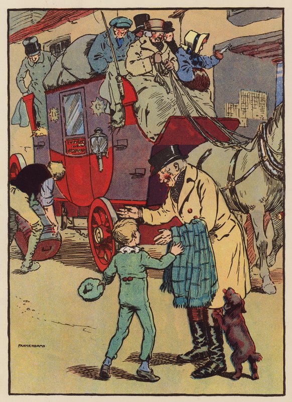 Pradziadek jechał dyliżansem (kolorowa litografia) autorstwa Frank Adams