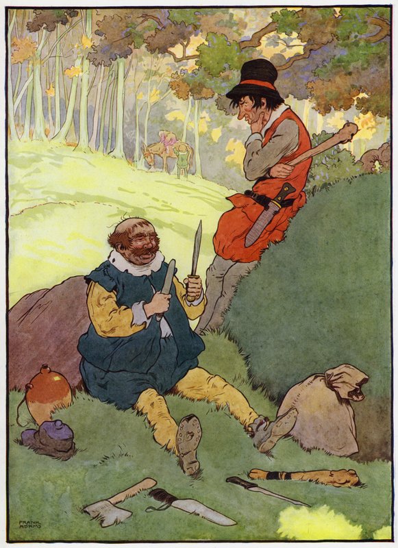 Ilustracja do filmu "Babes in the Wood" (litografia kolorowa) autorstwa Frank Adams