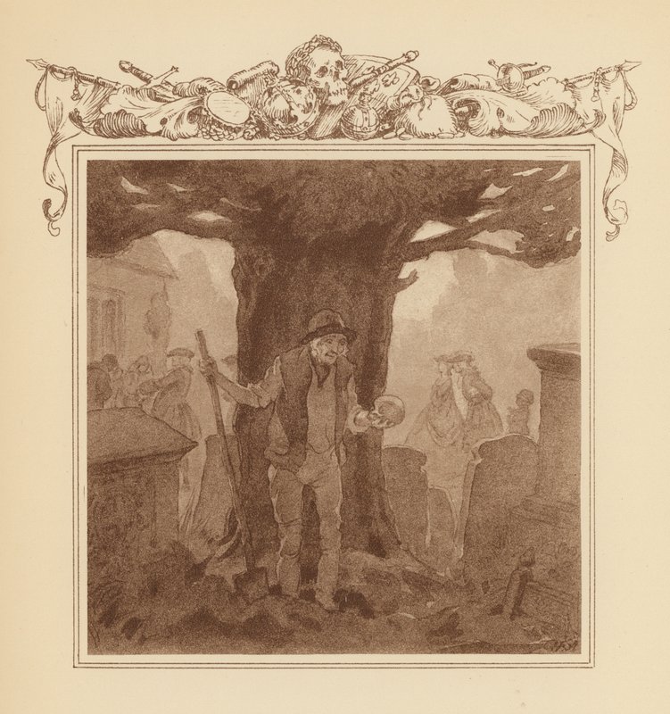 Ilustracja do Elegii Graya (kolorowa litografia) autorstwa Frank Adams