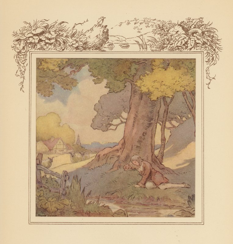 Ilustracja do Elegii Graya (kolorowa litografia) autorstwa Frank Adams