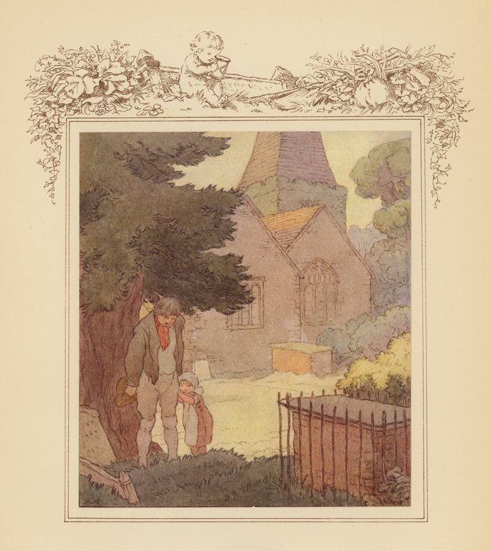 Ilustracja do Elegii Graya (kolorowa litografia) autorstwa Frank Adams
