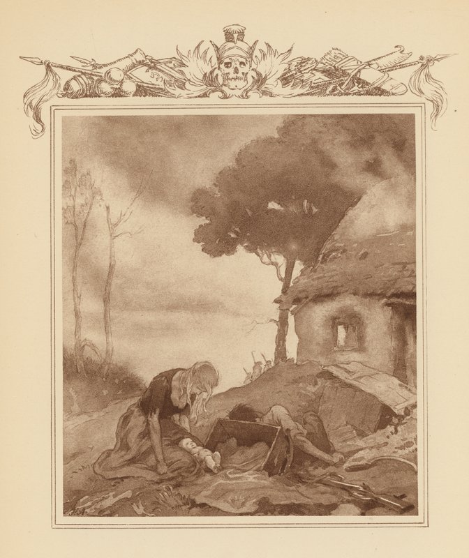 Ilustracja do Elegii Graya (kolorowa litografia) autorstwa Frank Adams