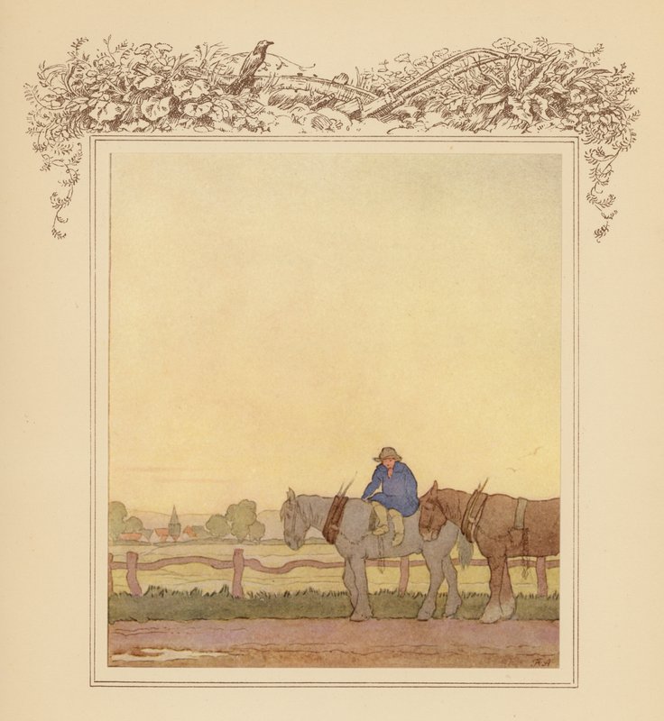 Ilustracja do Elegii Graya (kolorowa litografia) autorstwa Frank Adams