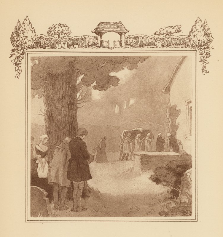 Ilustracja do Elegii Graya (kolorowa litografia) autorstwa Frank Adams