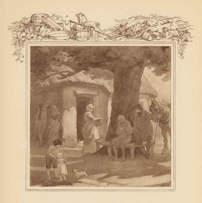 Ilustracja do Elegii Graya (kolorowa litografia) autorstwa Frank Adams