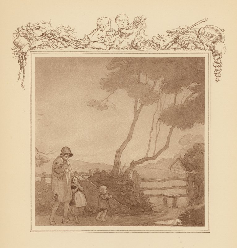 Ilustracja do Elegii Graya (kolorowa litografia) autorstwa Frank Adams