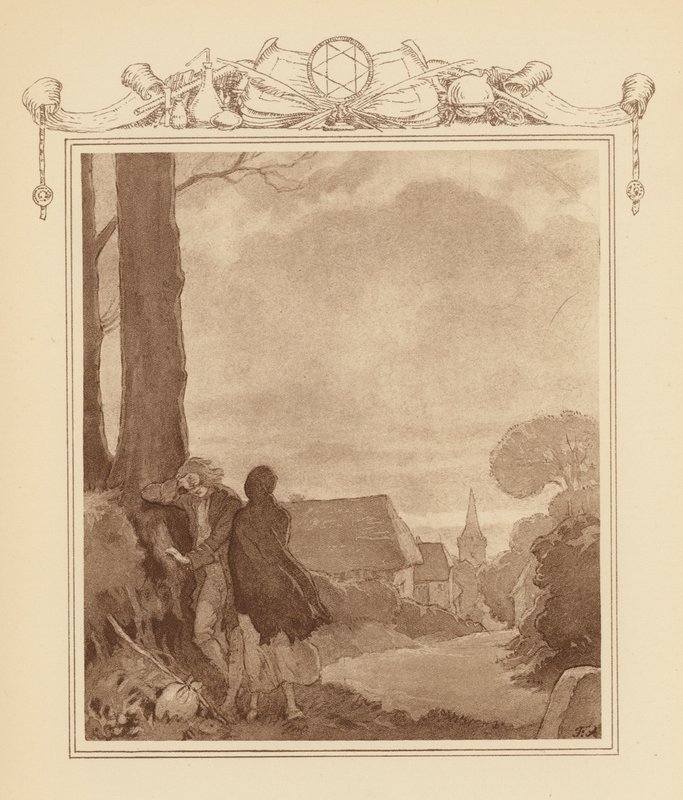 Ilustracja do Elegii Graya (kolorowa litografia) autorstwa Frank Adams