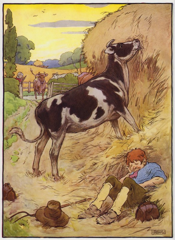Ilustracja do starej damy kłusa i jej świni (kolor lito) autorstwa Frank Adams