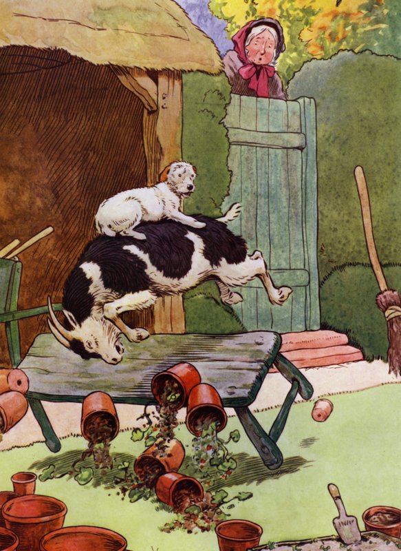 Ilustracja do Starej Matki Hubbard (kolor lito) autorstwa Frank Adams