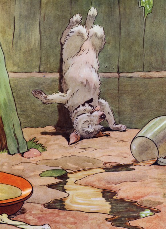Ilustracja do Starej Matki Hubbard (kolor lito) autorstwa Frank Adams
