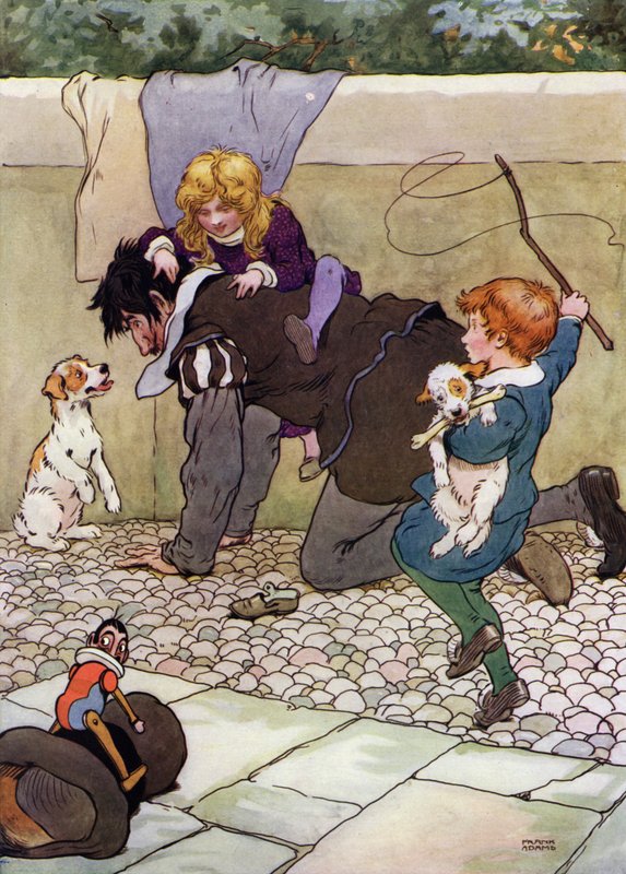 Ilustracja do The Babes in the Wood (kolor lito) autorstwa Frank Adams