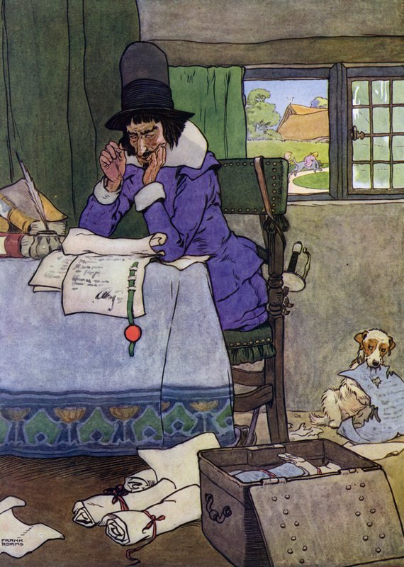 Ilustracja do The Babes in the Wood (kolor lito) autorstwa Frank Adams