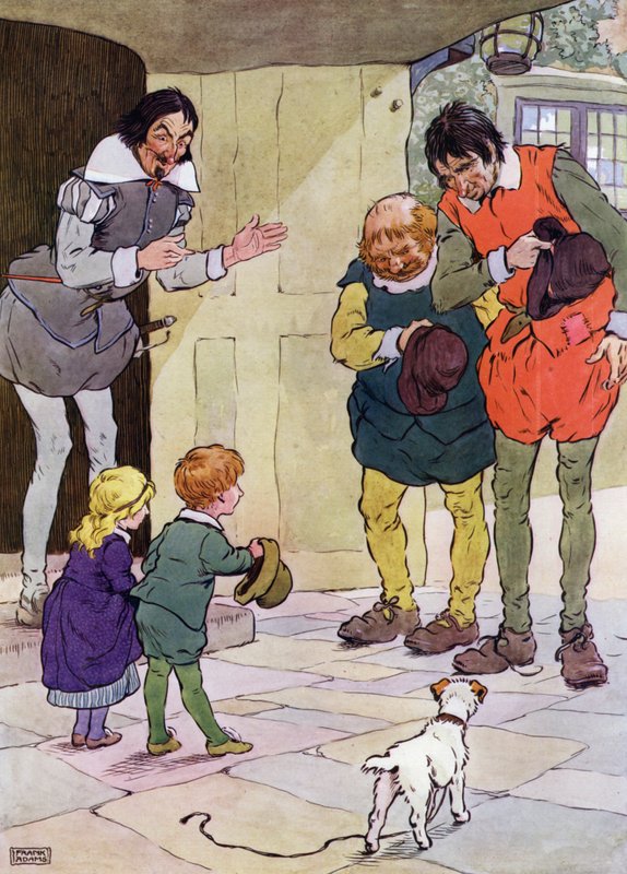 Ilustracja do The Babes in the Wood (kolor lito) autorstwa Frank Adams