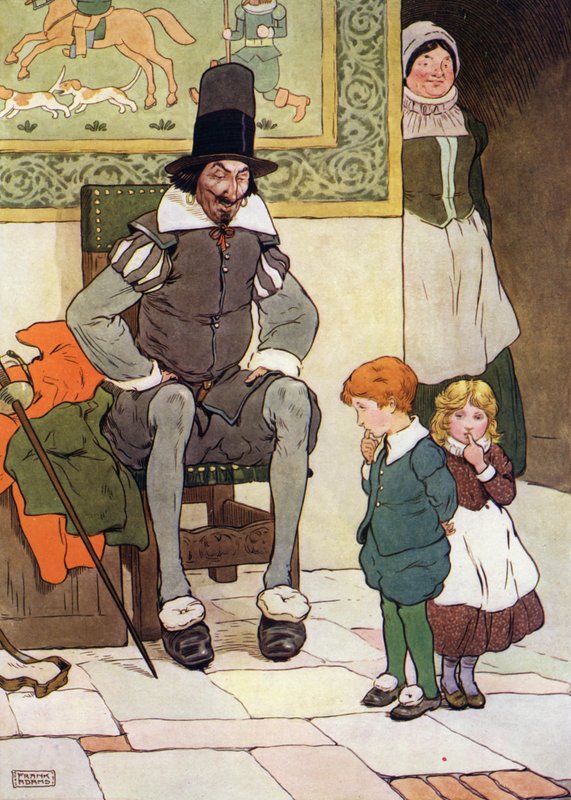 Ilustracja do The Babes in the Wood (kolor lito) autorstwa Frank Adams
