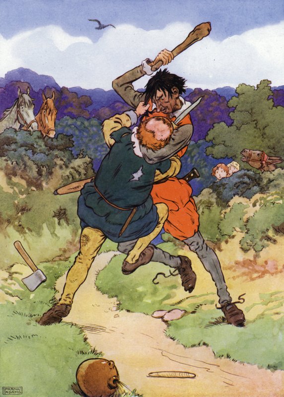 Ilustracja do The Babes in the Wood (kolor lito) autorstwa Frank Adams