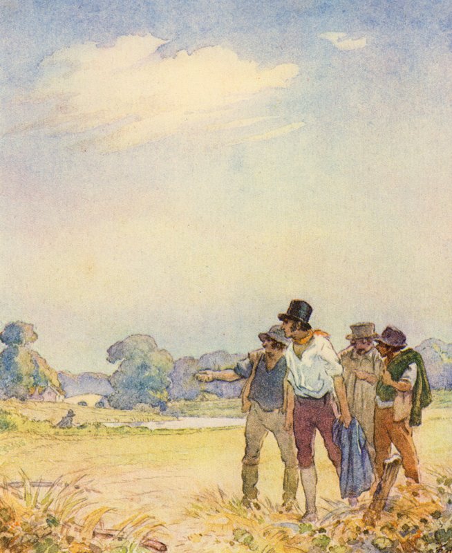 Ilustracja do The Scholar-Gipsy autorstwa Matthew Arnolda (kolor lito) autorstwa Frank Adams