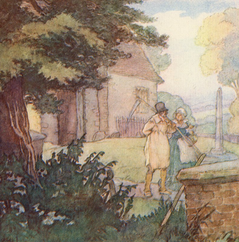 Ilustracja do The Scholar-Gipsy autorstwa Matthew Arnolda (kolor lito) autorstwa Frank Adams