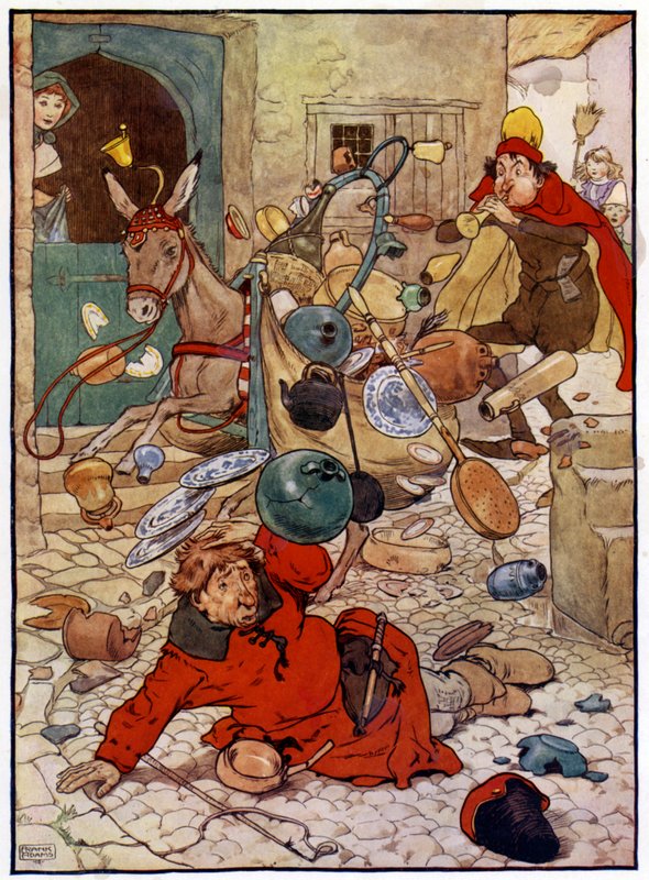 Ilustracja do Opowieści o Tomku, synu lichwiarza (litografia kolorowa) autorstwa Frank Adams