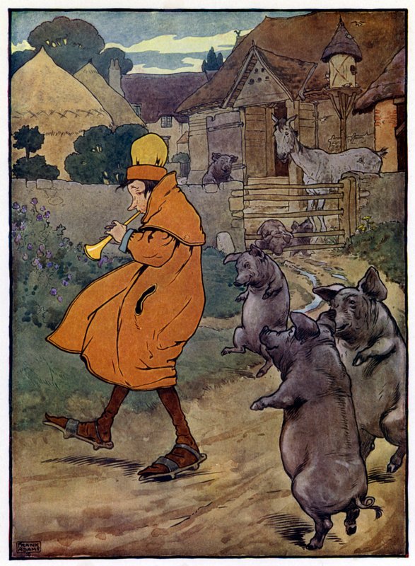 Ilustracja do „Historii syna Toma Dudziarza” (kolor lito) autorstwa Frank Adams