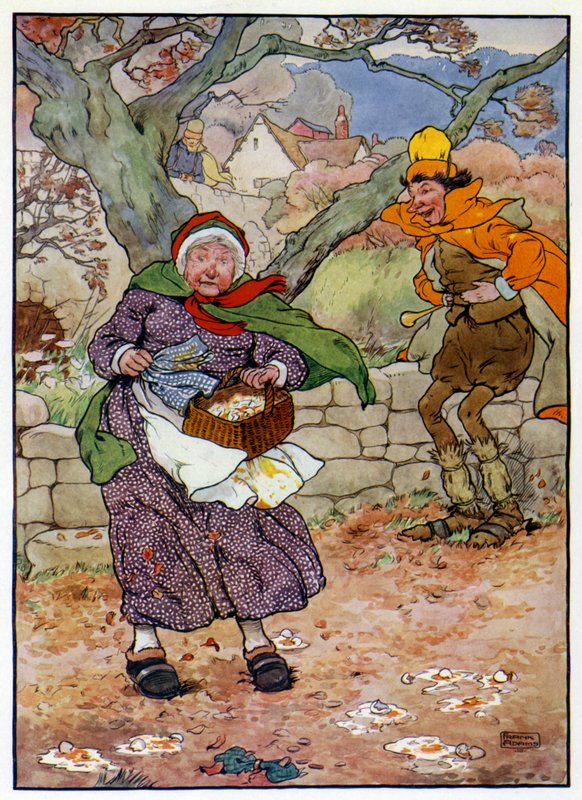 Ilustracja do „Historii syna Toma Dudziarza” (kolor lito) autorstwa Frank Adams