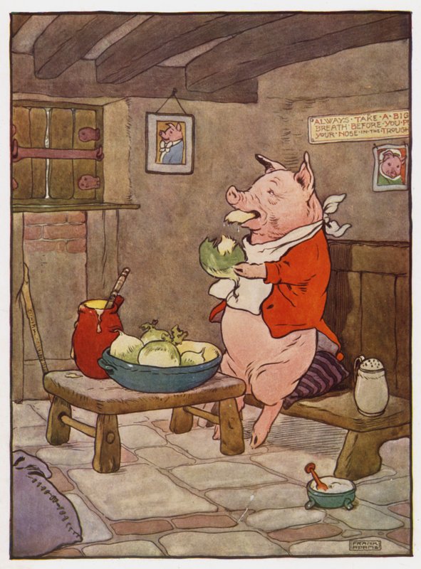 Ilustracja do trzech małych świnek autorstwa Frank Adams
