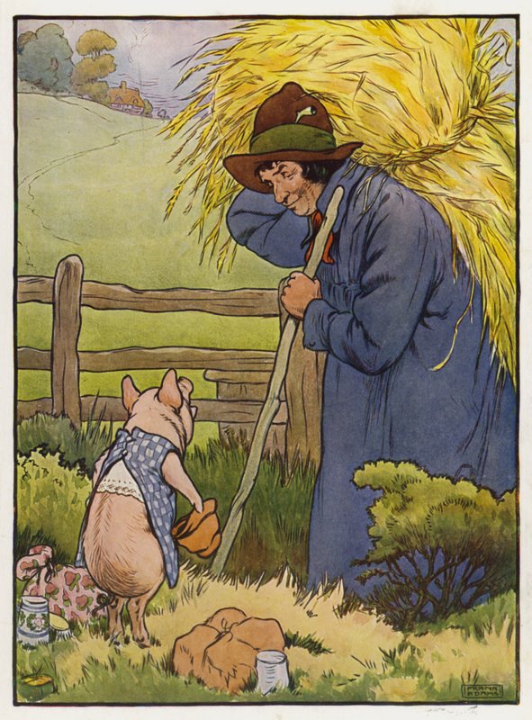 Ilustracja do trzech małych świnek autorstwa Frank Adams