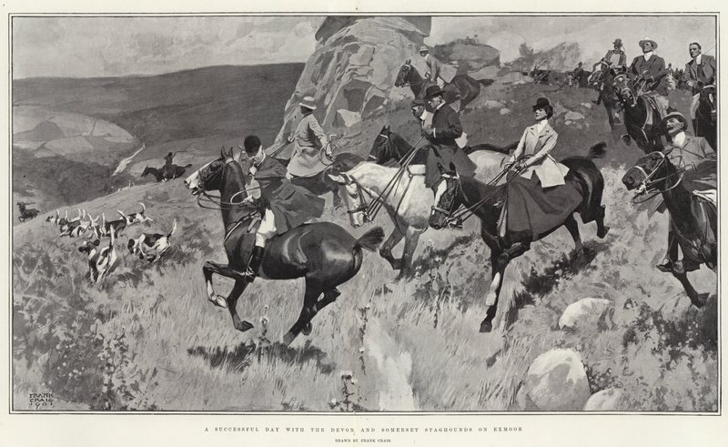 Udany dzień z Devon i Somerset Staghounds na Exmoor (lito) autorstwa Frank Craig