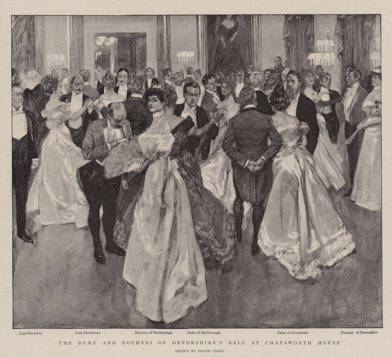 Bal księcia i księżnej Devonshire w Chatsworth House autorstwa Frank Craig