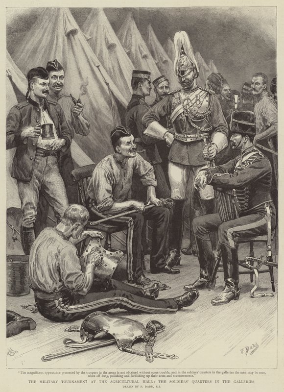 Turniej Wojskowy w Hali Rolniczej, Kwatery Żołnierzy w Galerii autorstwa Frank Dadd
