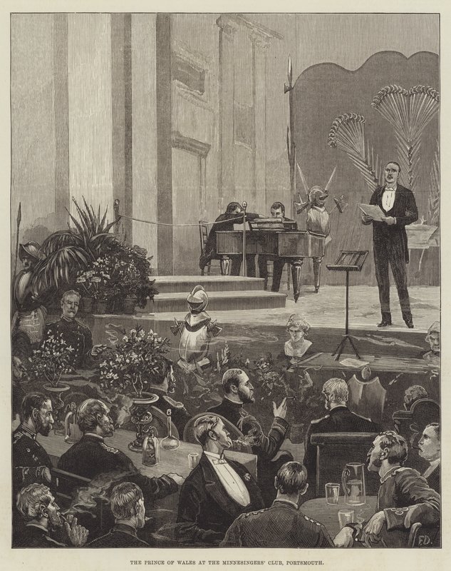 Książę Walii w Klubie Minnesingers, Portsmouth autorstwa Frank Dadd