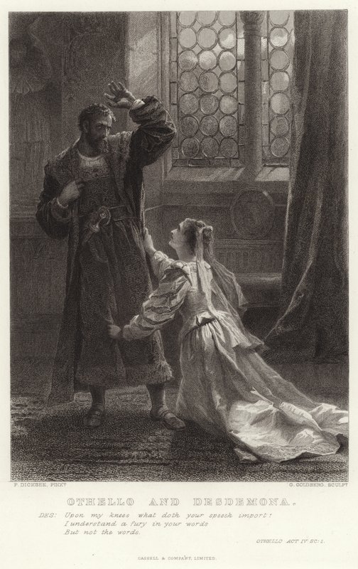 Otello i Desdemona, Otello, akt IV, Sc 2 autorstwa Frank Dicksee