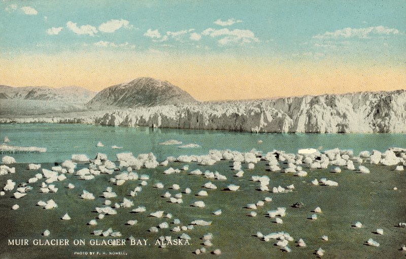 Lodowiec Muir, Glacier Bay, Alaska, USA (kolorowe zdjęcie) autorstwa Frank H. Nowell