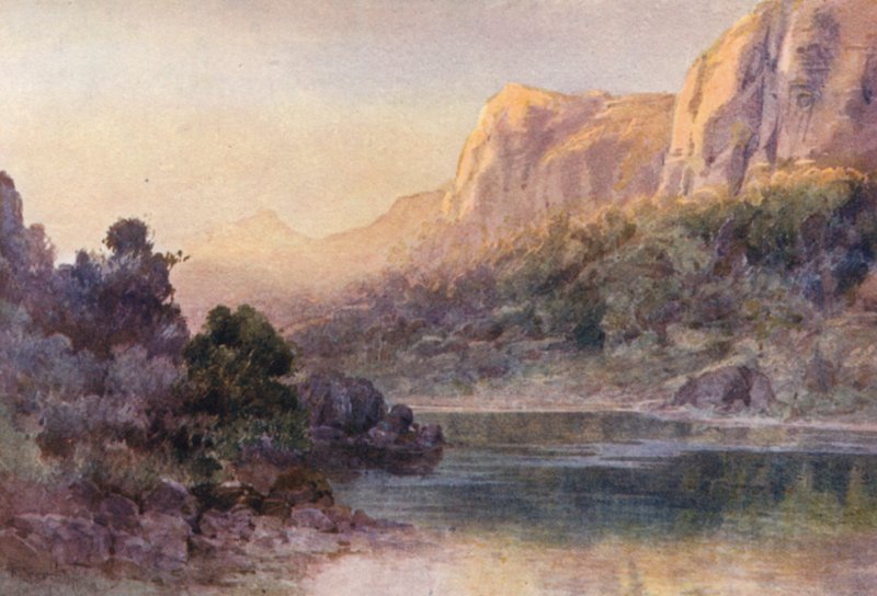 Nowa Zelandia: Zatoka Waihi, port Whangaroa (kolorowa litografia) autorstwa Frank H Wright