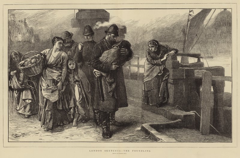 London Sketches - The Foundling autorstwa Frank Holl