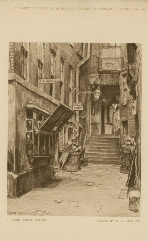 George Court on the Strand (grawerunek) autorstwa Frank Lewis Emanuel