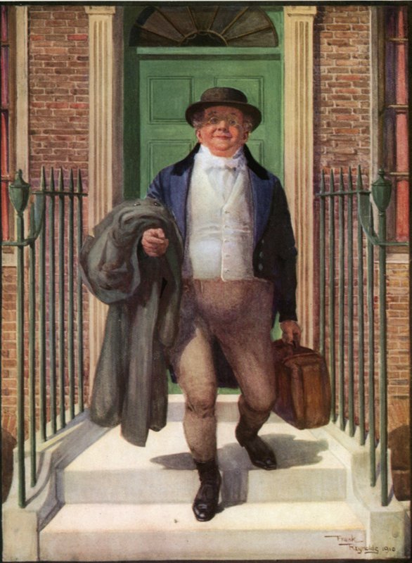 Pan Pickwick (kolorowa litografia) autorstwa Frank Reynolds