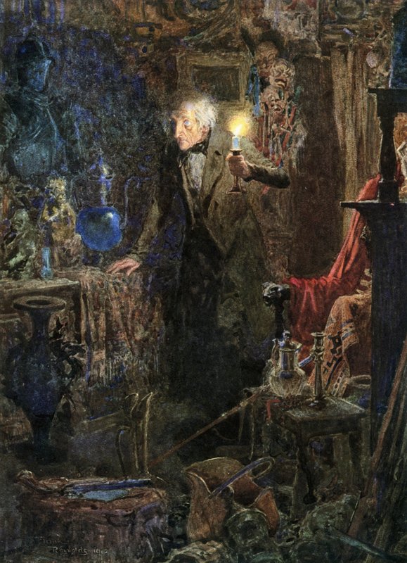 The Old Curiosity Shop (kolorowa litografia) autorstwa Frank Reynolds